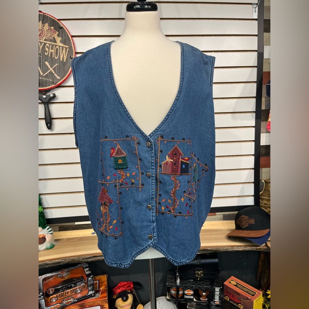 Vintage denim vest size 2X - Picture 2 of 8